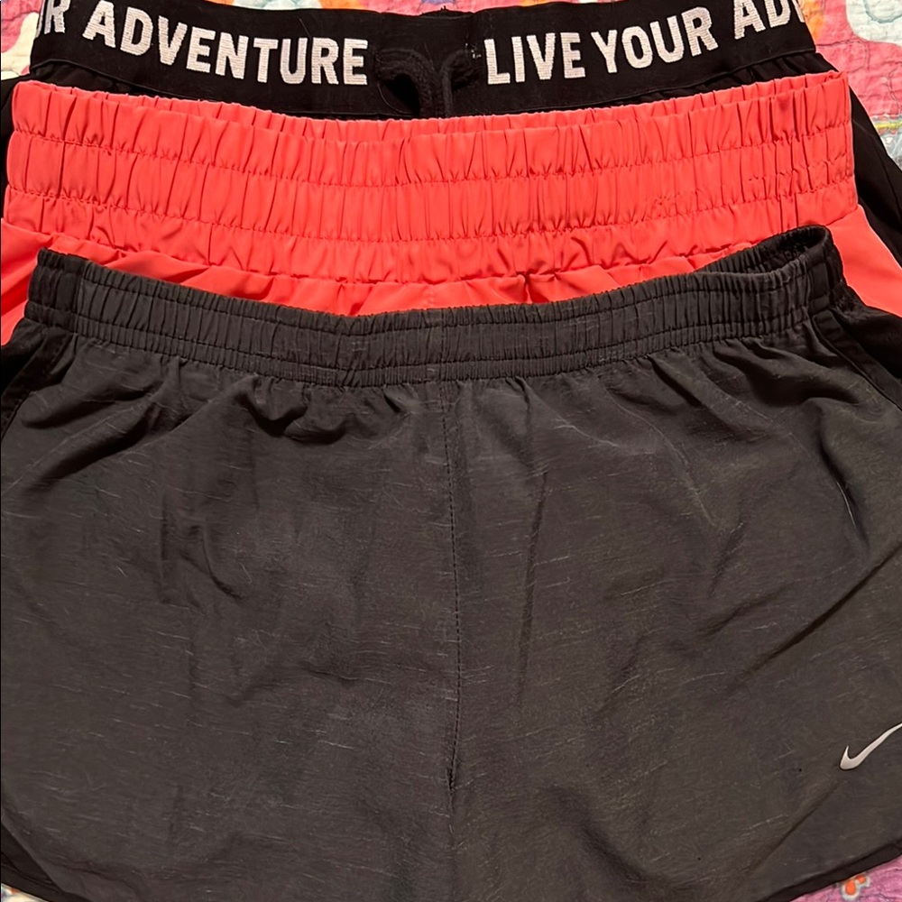Set of Three Girls Activewear Shorts.